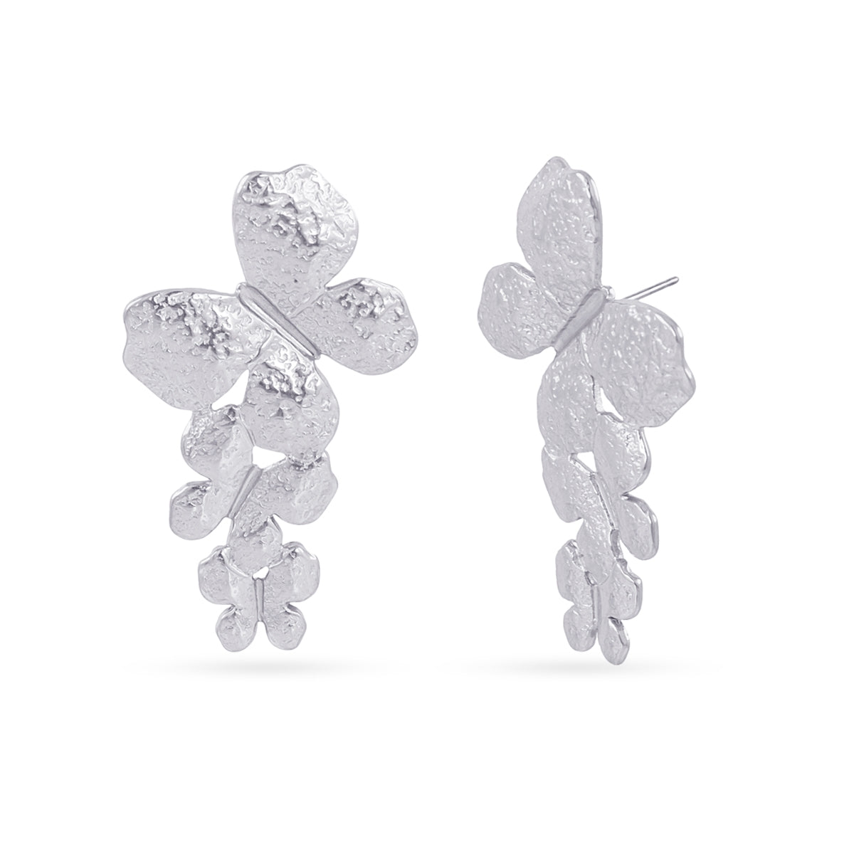 Pendientes largos Essentials mariposas Plateado Anartxy