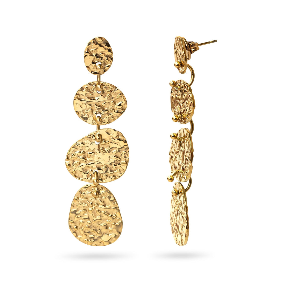 Pendientes largos Essentials medallas Dorado Anartxy