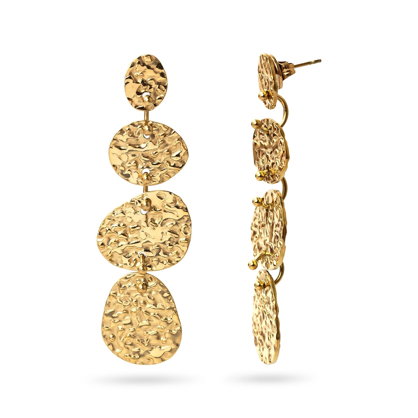 Pendientes largos Essentials medallas Dorado Anartxy