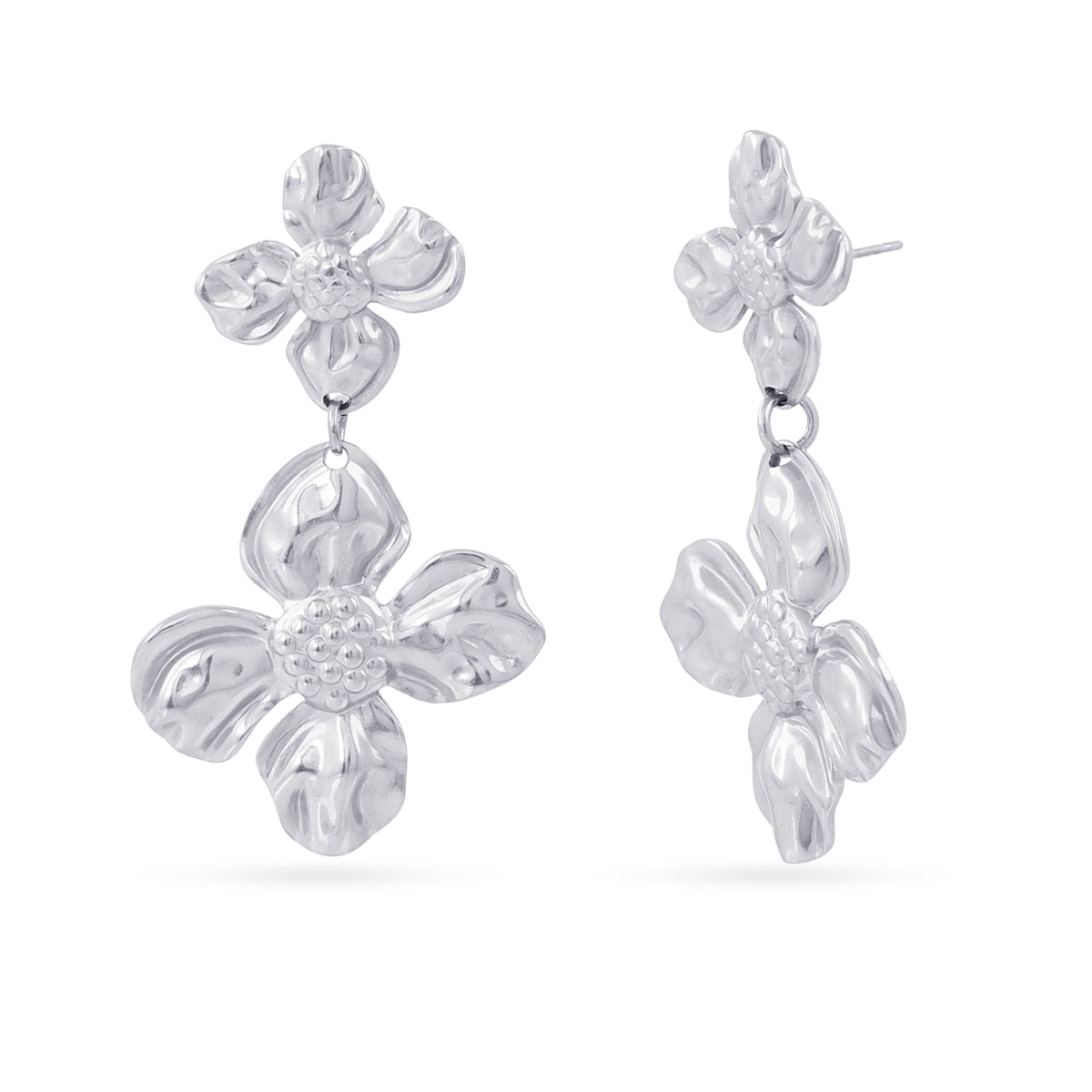 Pendientes largos Essentials pétalo Plateado Anartxy