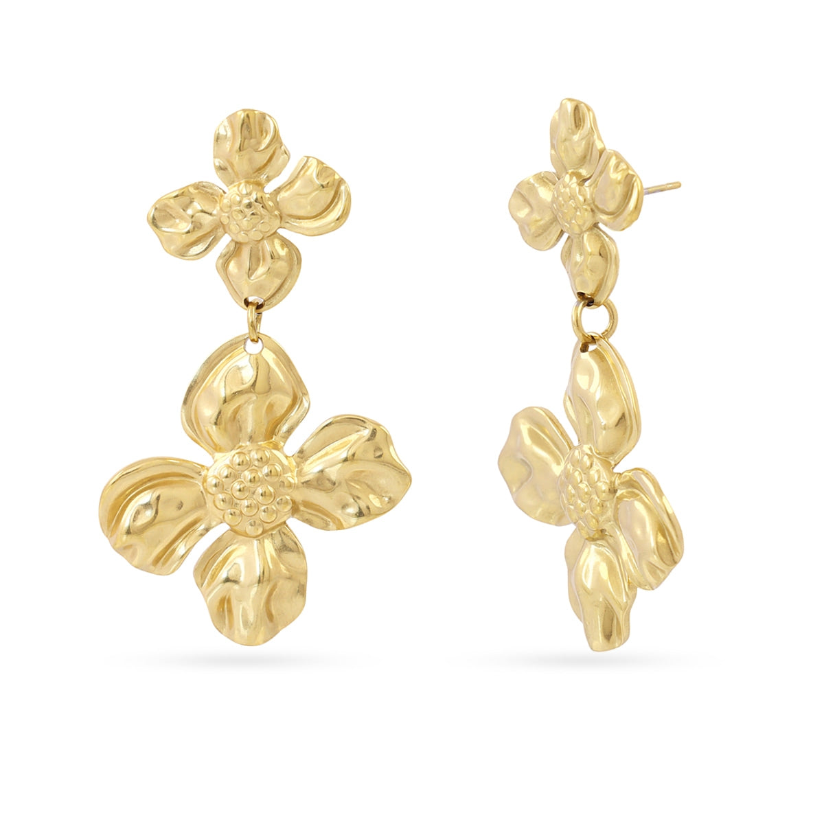Pendientes largos Essentials pétalo Dorado Anartxy