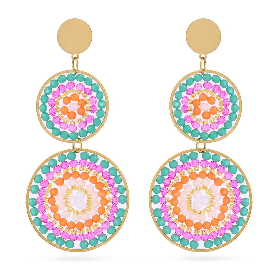 Pendientes largos Solea doble mandala Combinado Anartxy