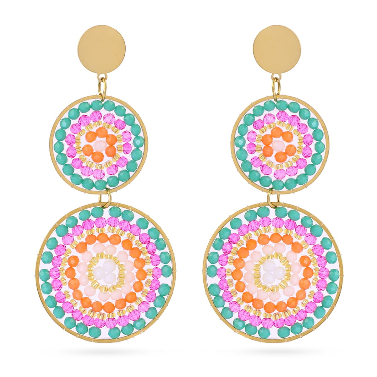 Pendientes largos Solea doble mandala Combinado Anartxy