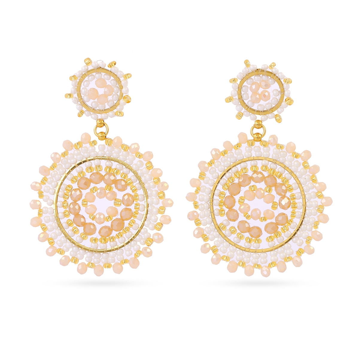 Pendientes largos Solea mandala Beige Anartxy