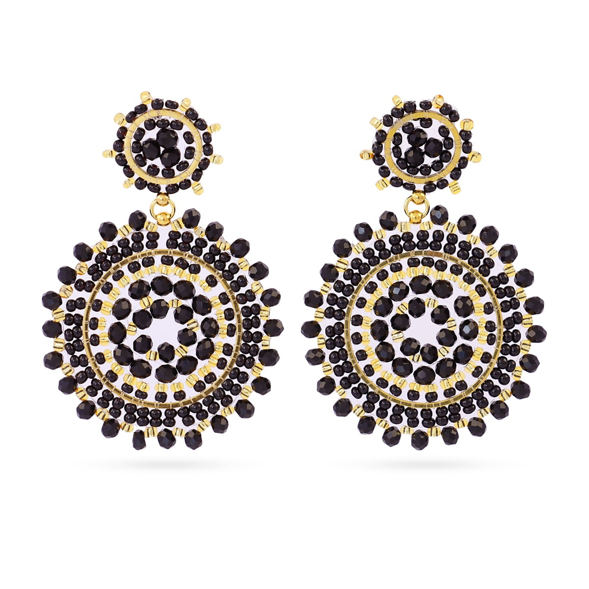 Pendientes largos Solea mandala Negro Anartxy