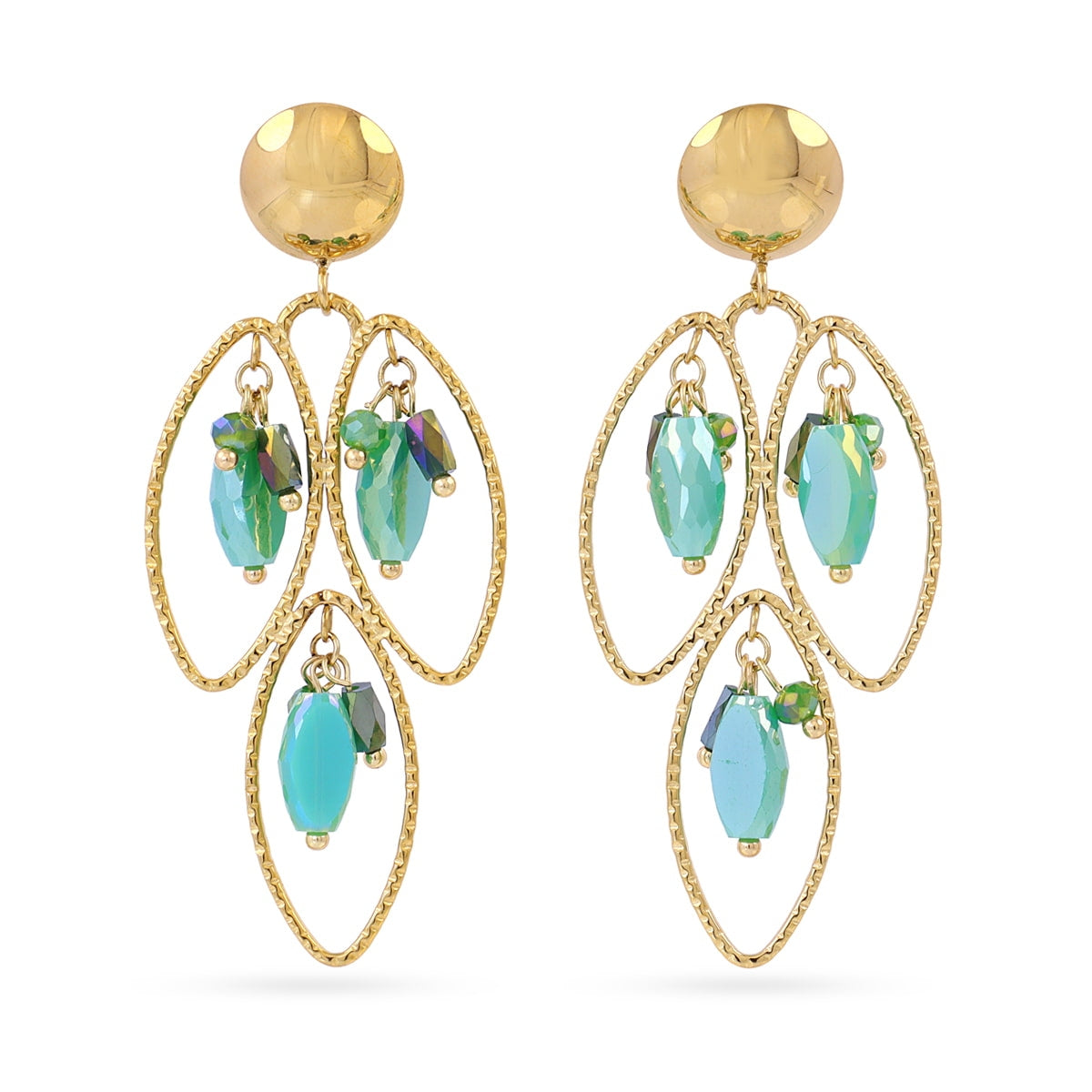 Pendientes largos Spirit pétalos colgantes Turquesa Anartxy