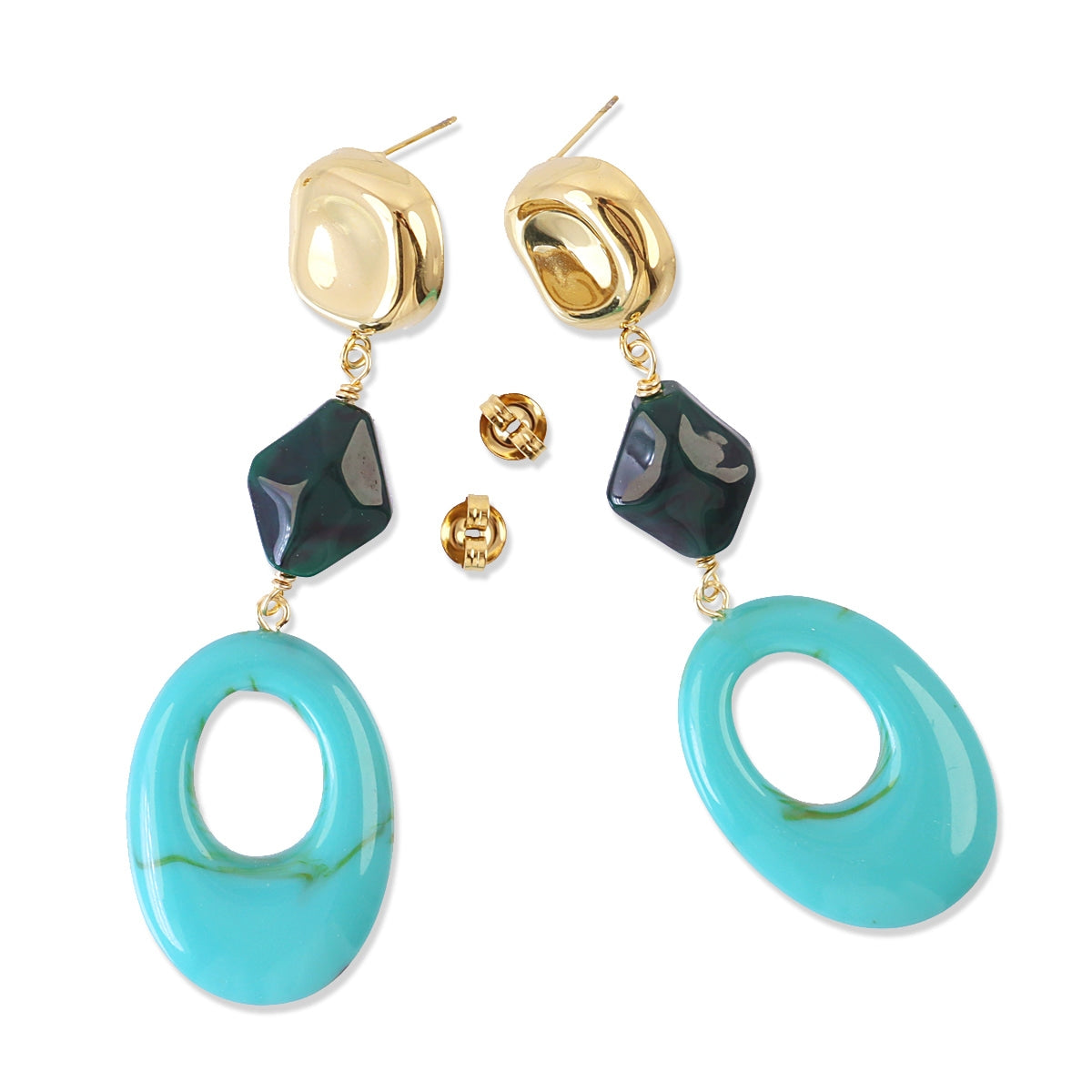 Pendientes Marbles Morya Turquesa Anartxy