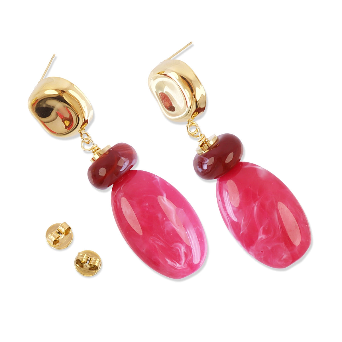 Pendientes Marbles Strata Rosa Anartxy