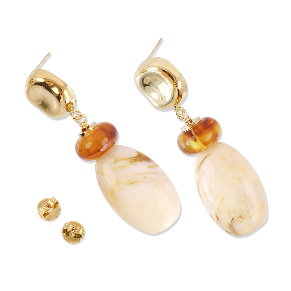 Pendientes Marbles Strata Beige Anartxy