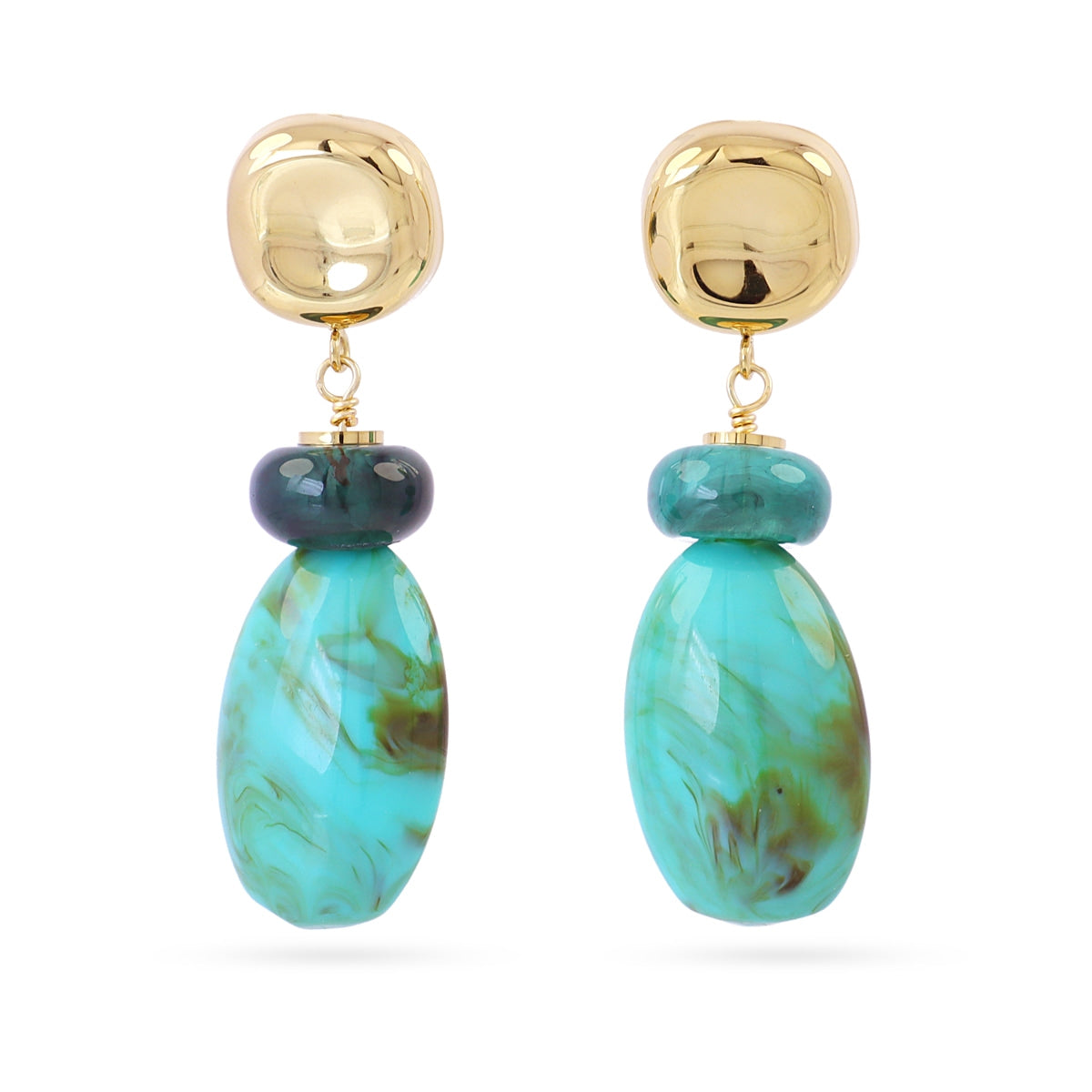 Pendientes Marbles Strata Turquesa Anartxy