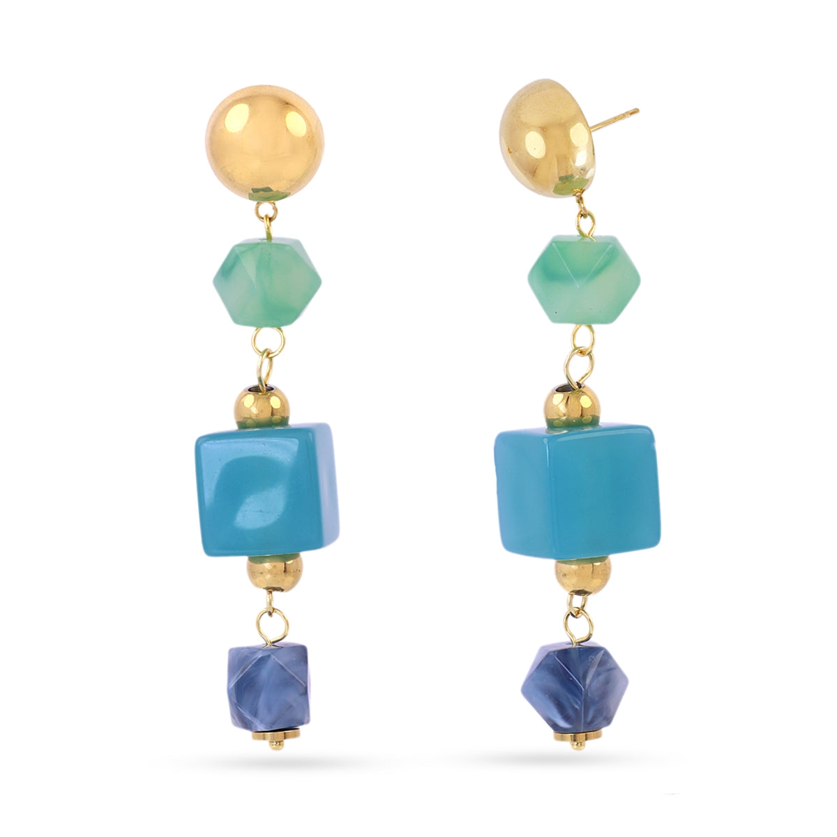 Pendientes Marbles Twina Turquesa Anartxy