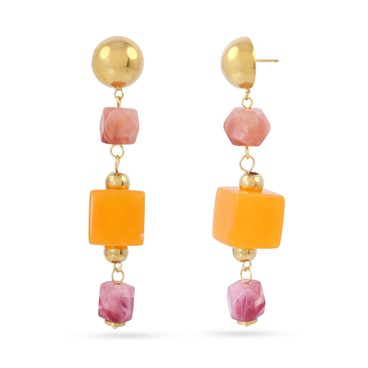 Pendientes Marbles Twina Naranja Anartxy