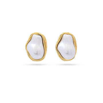 Pendientes Tide Pearl Dorado Anartxy
