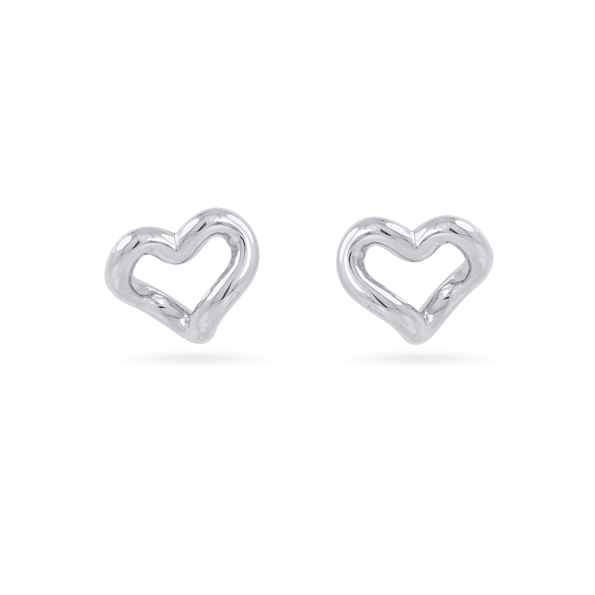 Pendientes mini Essentials corazón relieve Plateado Anartxy