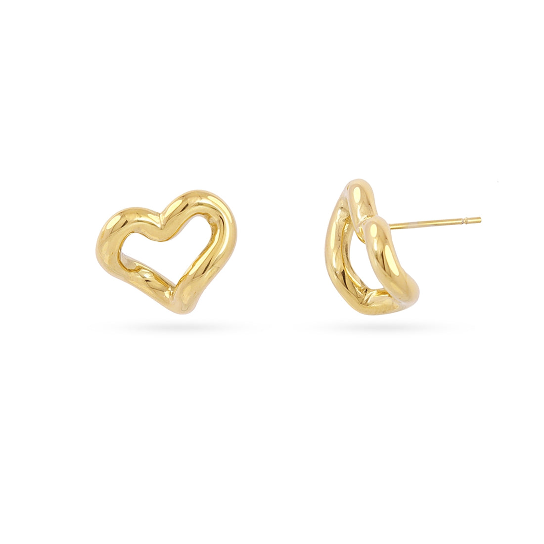 Pendientes mini Essentials corazón relieve Dorado Anartxy