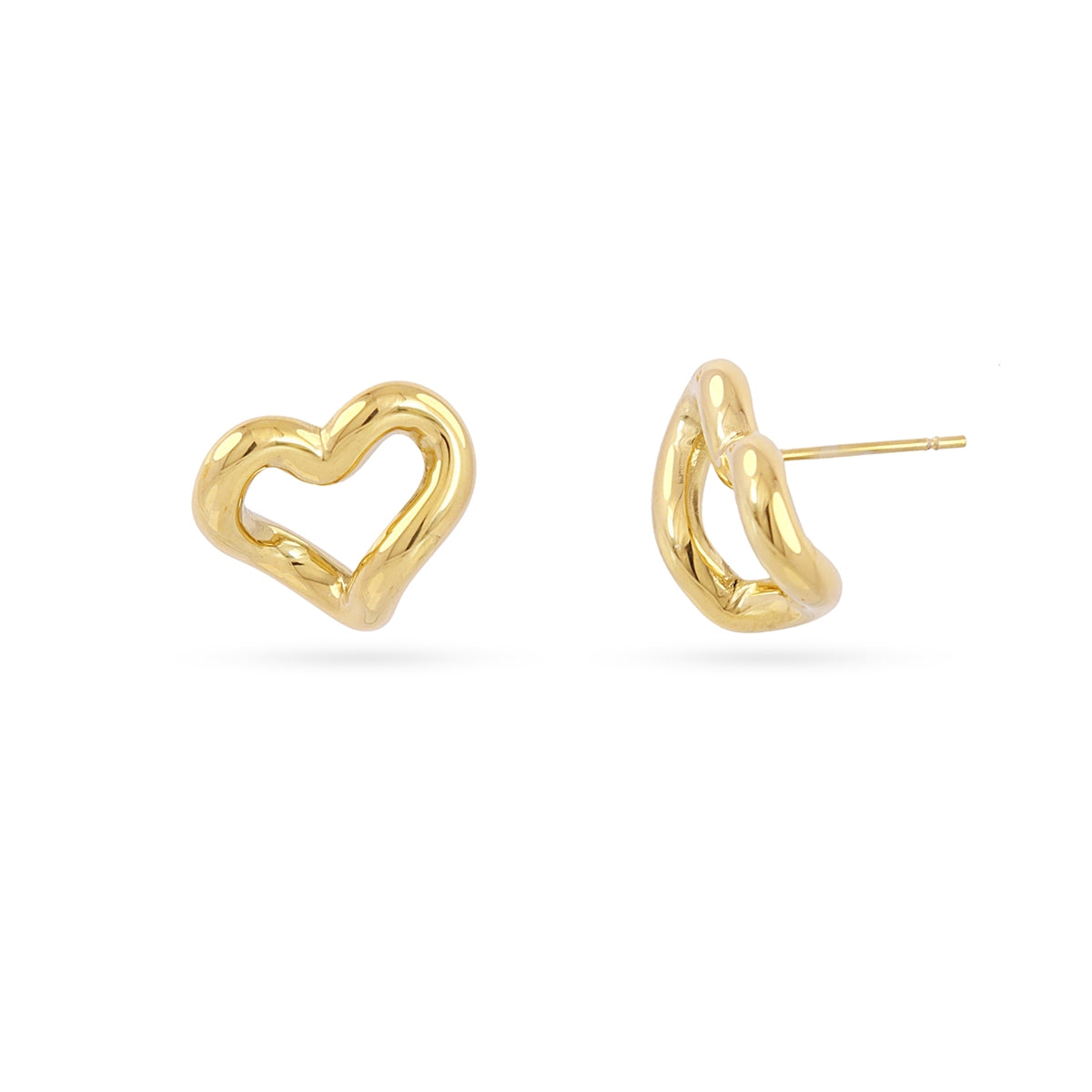 Pendientes mini Essentials corazón relieve Dorado Anartxy