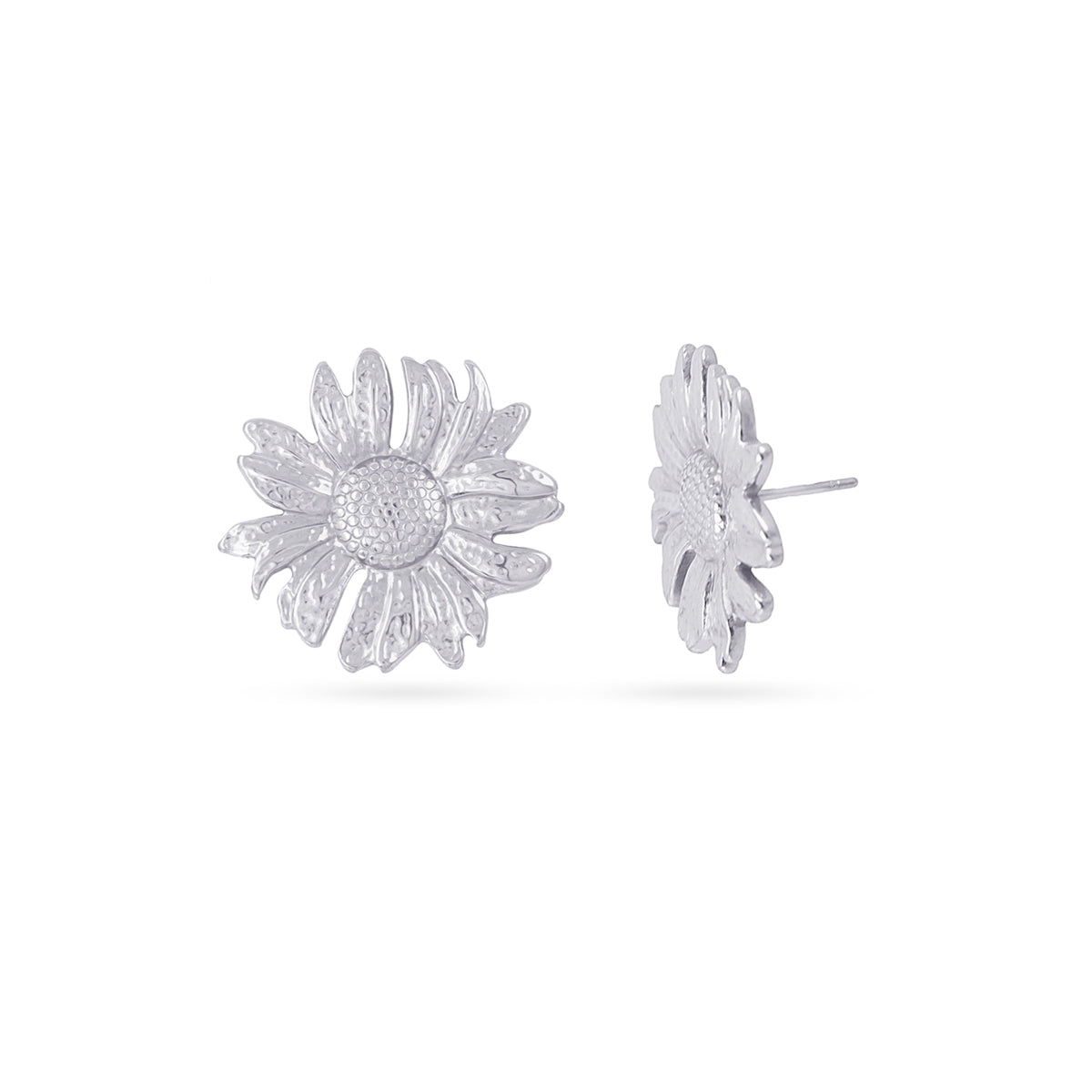 Pendientes mini Essentials flor margarita Plateado Anartxy