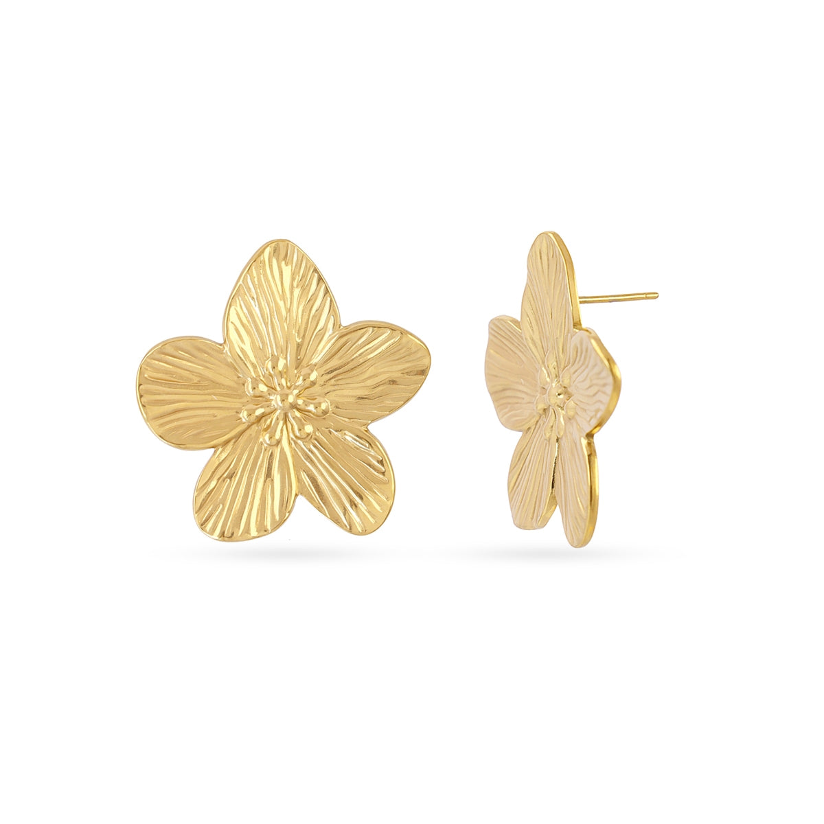 Pendientes mini Essentials flor orgánica Dorado Anartxy