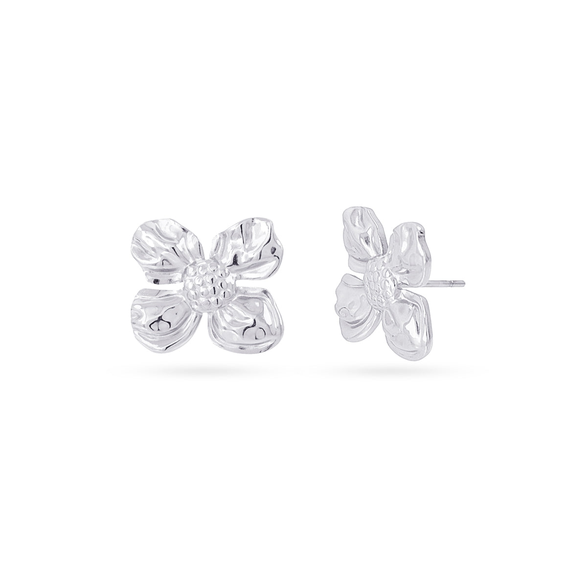 Pendientes mini Essentials flor pétalos Plateado Anartxy