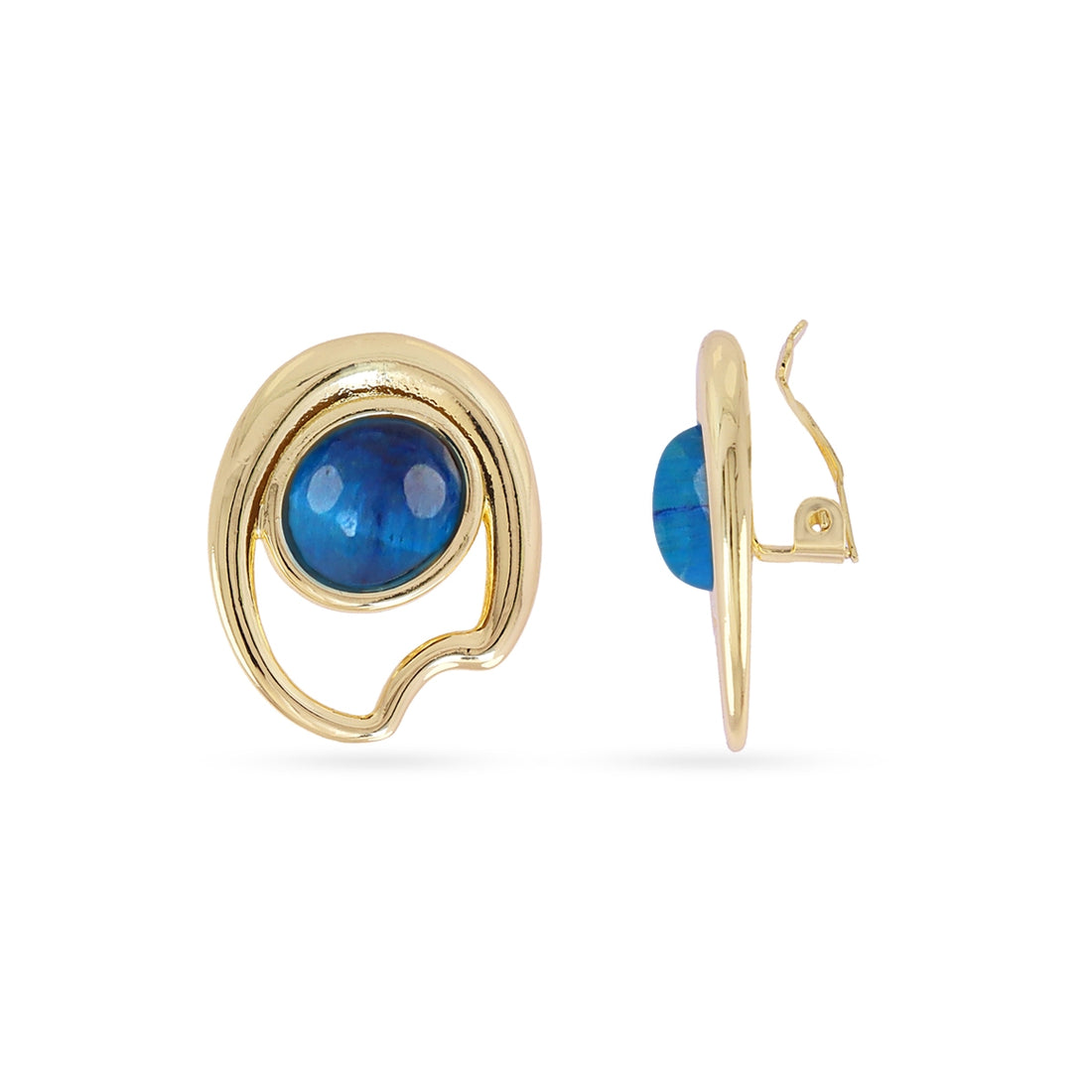 Pendientes Mirage botón ojo de tigre Azul Anartxy