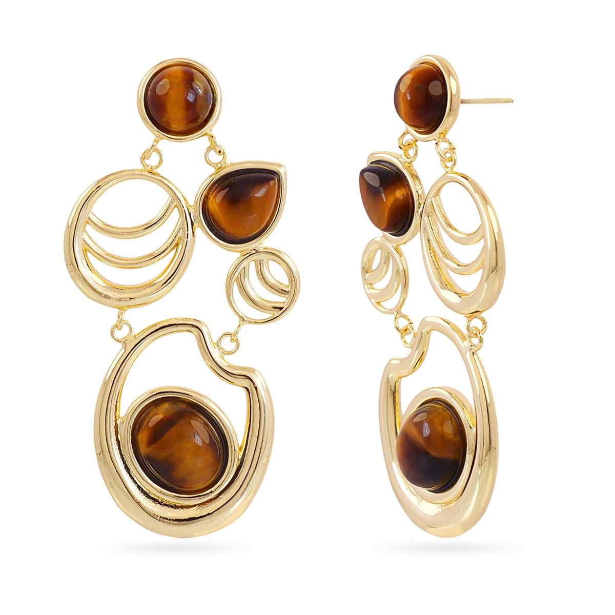 Pendientes Mirage cascada geométrica Café Anartxy