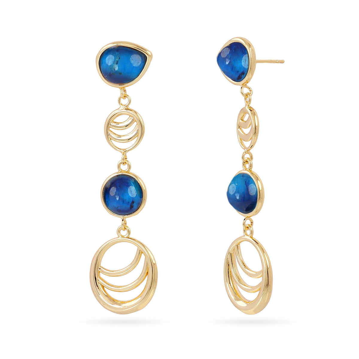 Pendientes Mirage movimiento orgánico Azul Anartxy