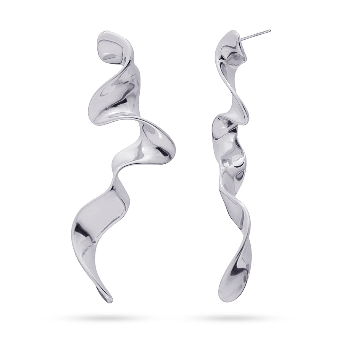 Pendientes largos Waves Plateado Anartxy