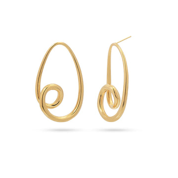 Pendientes Waves Long Swirl Dorado Anartxy