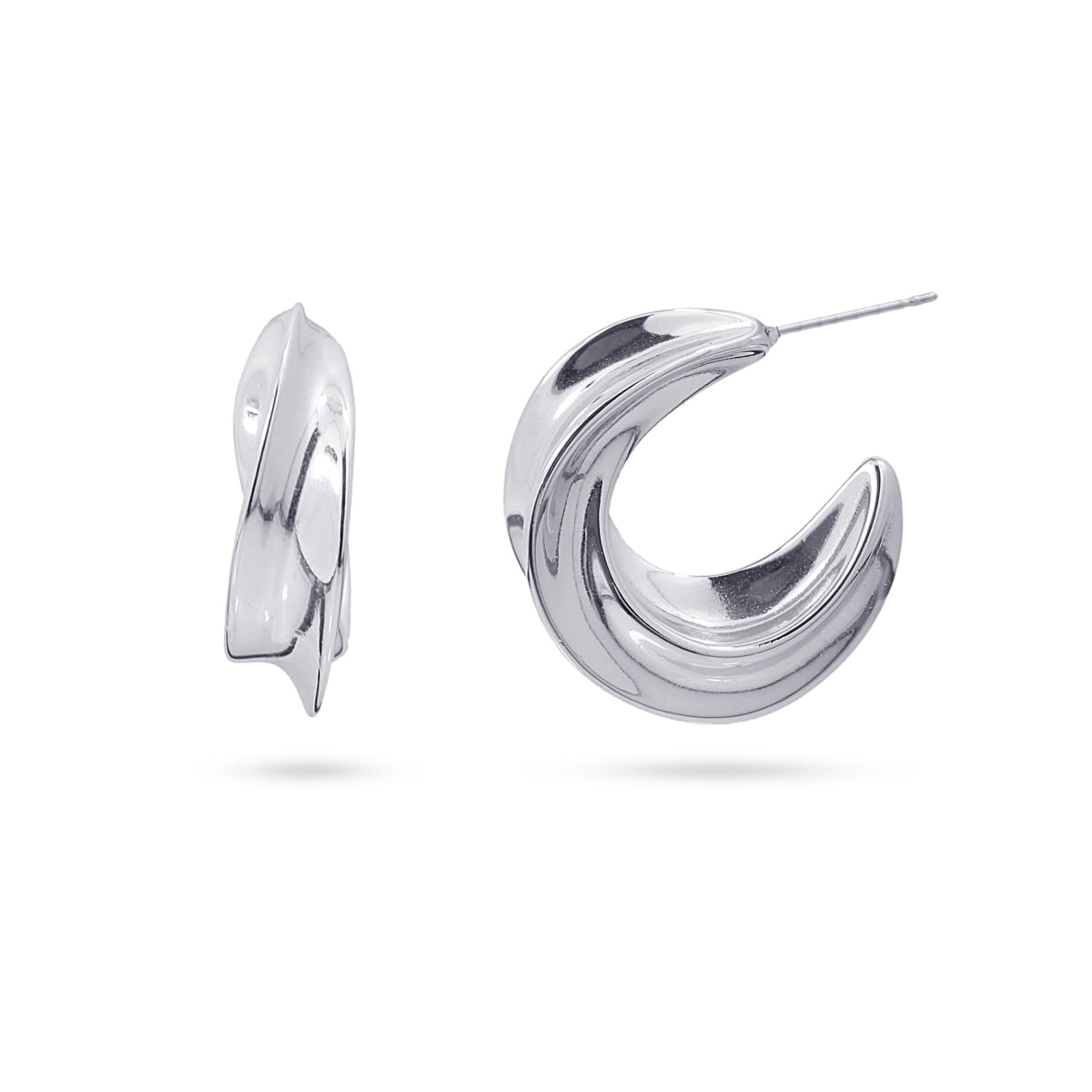 Pendientes Waves Twist Creast Plateado Anartxy