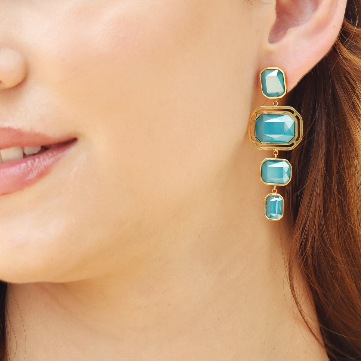 Pendientes Pixels Glowd Azul Anartxy