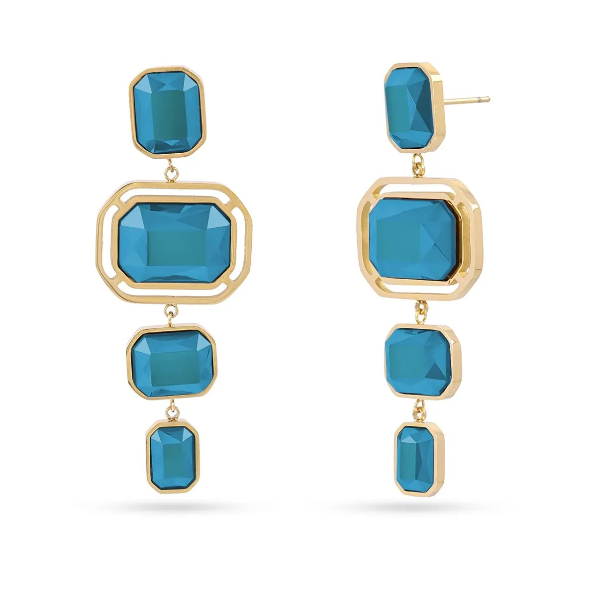 CONJUNTO PIXELS AZUL: anillo, collar, pendientes y pulsera Anartxy