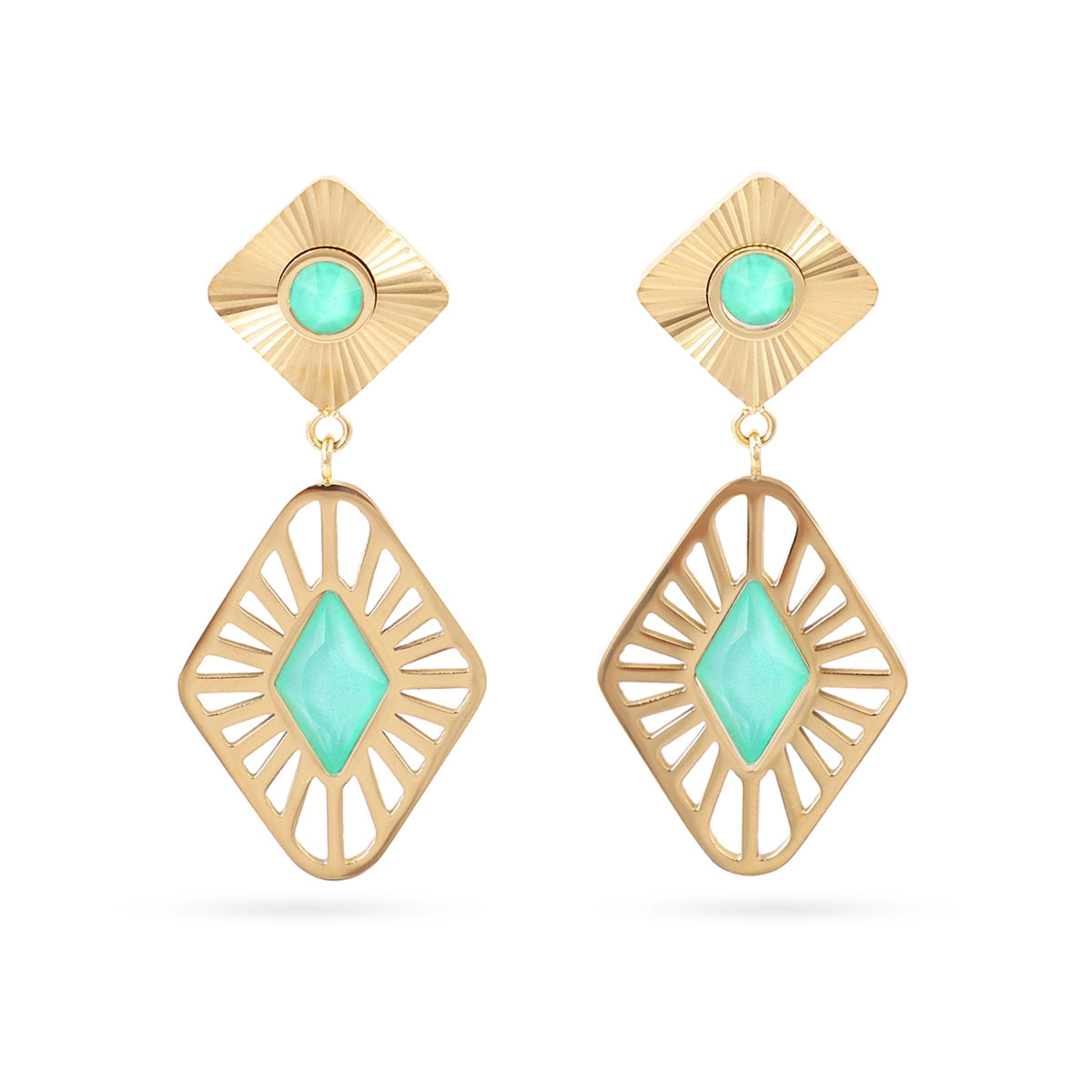 Pendientes Prisma Angled Verde Anartxy