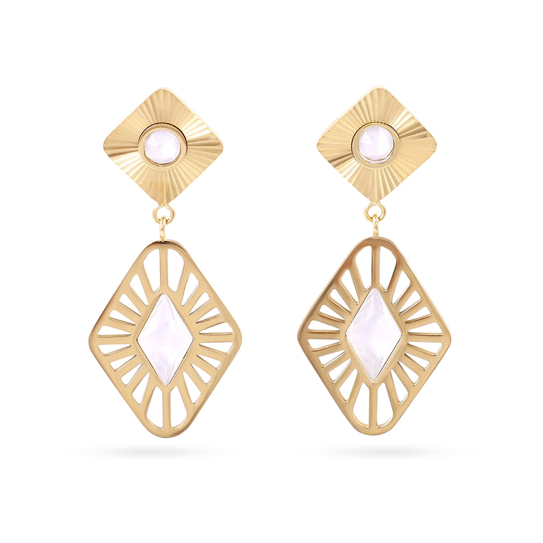 Pendientes Prisma Angled Blanco Anartxy