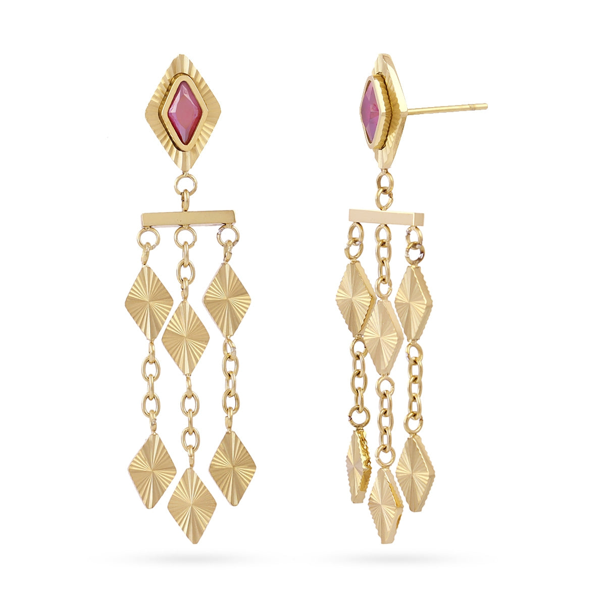 Pendientes Prisma cortina Rosa Anartxy