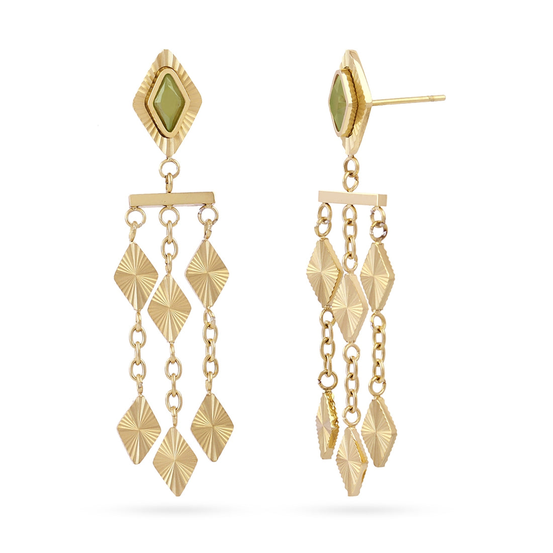 Pendientes Prisma cortina Verde Anartxy