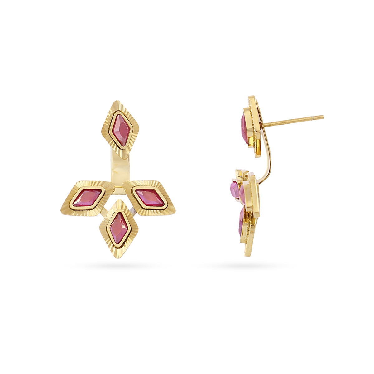 Pendientes Prisma flor Rosa Anartxy