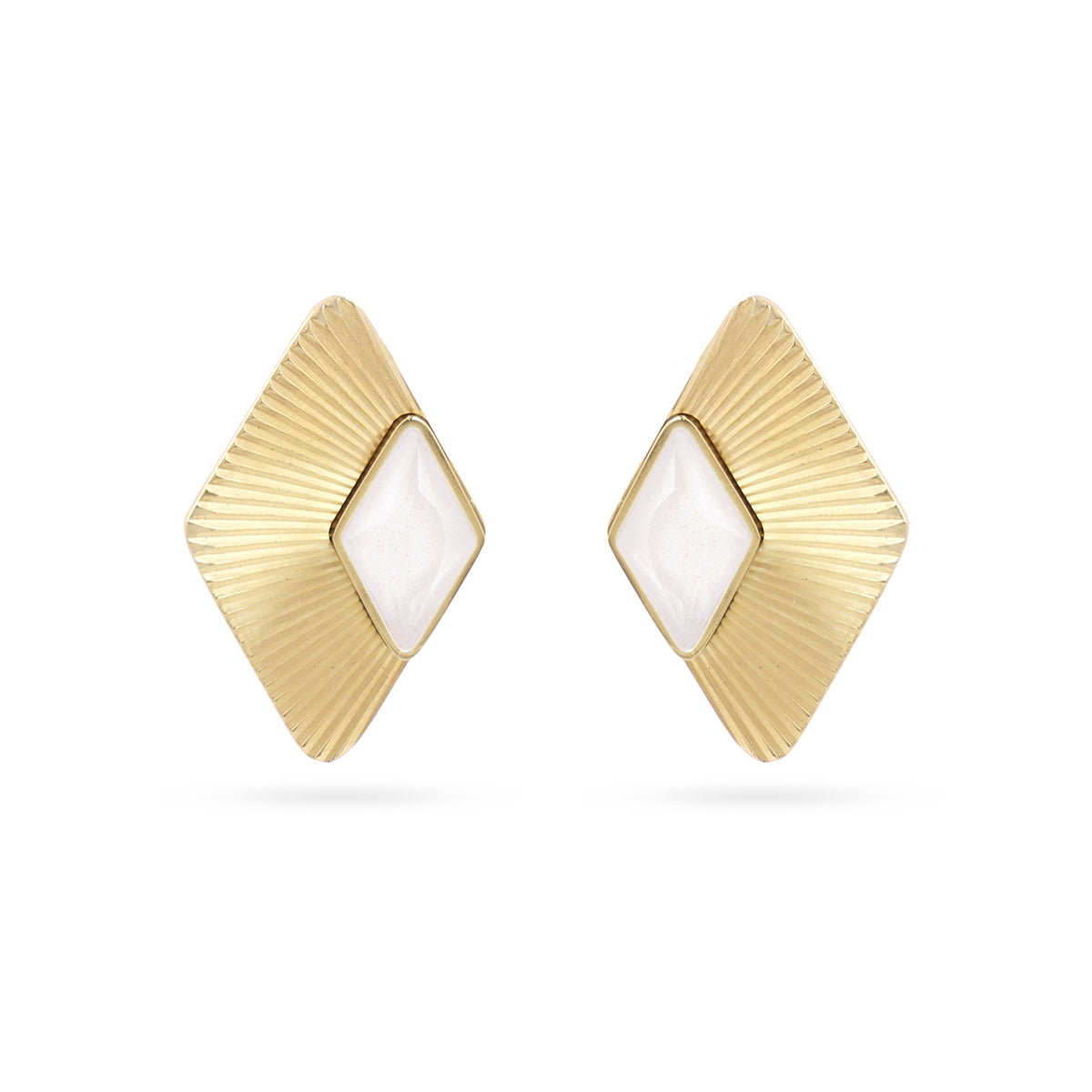 Pendientes Prisma Axial Blanco Anartxy