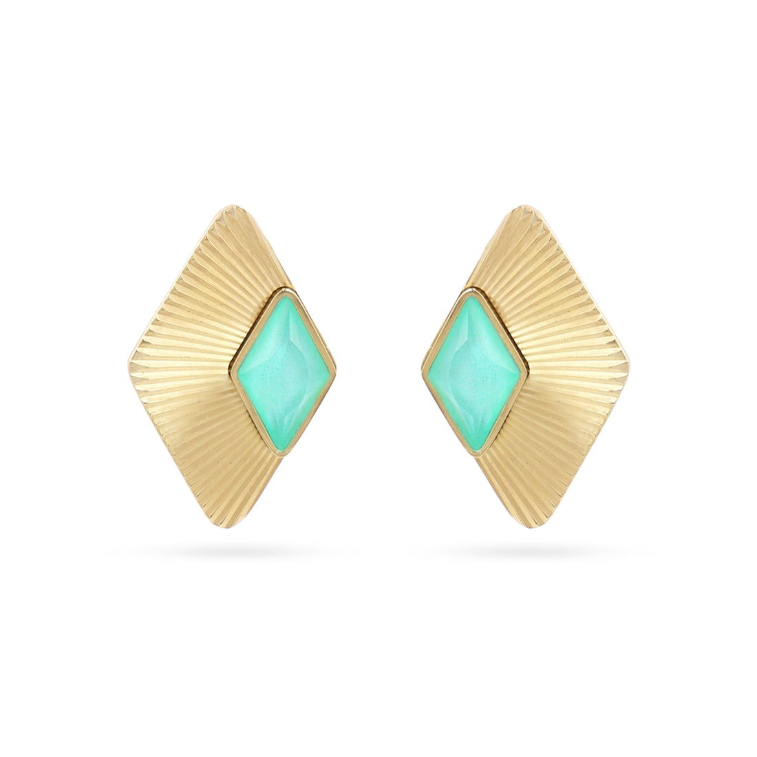 Pendientes Prisma Axial Verde Anartxy