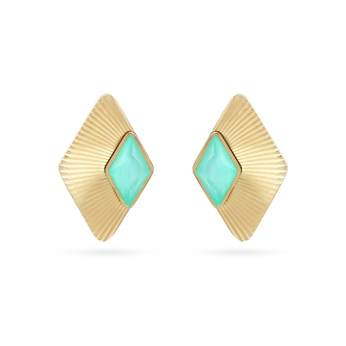 Pendientes Prisma Axial Verde Anartxy