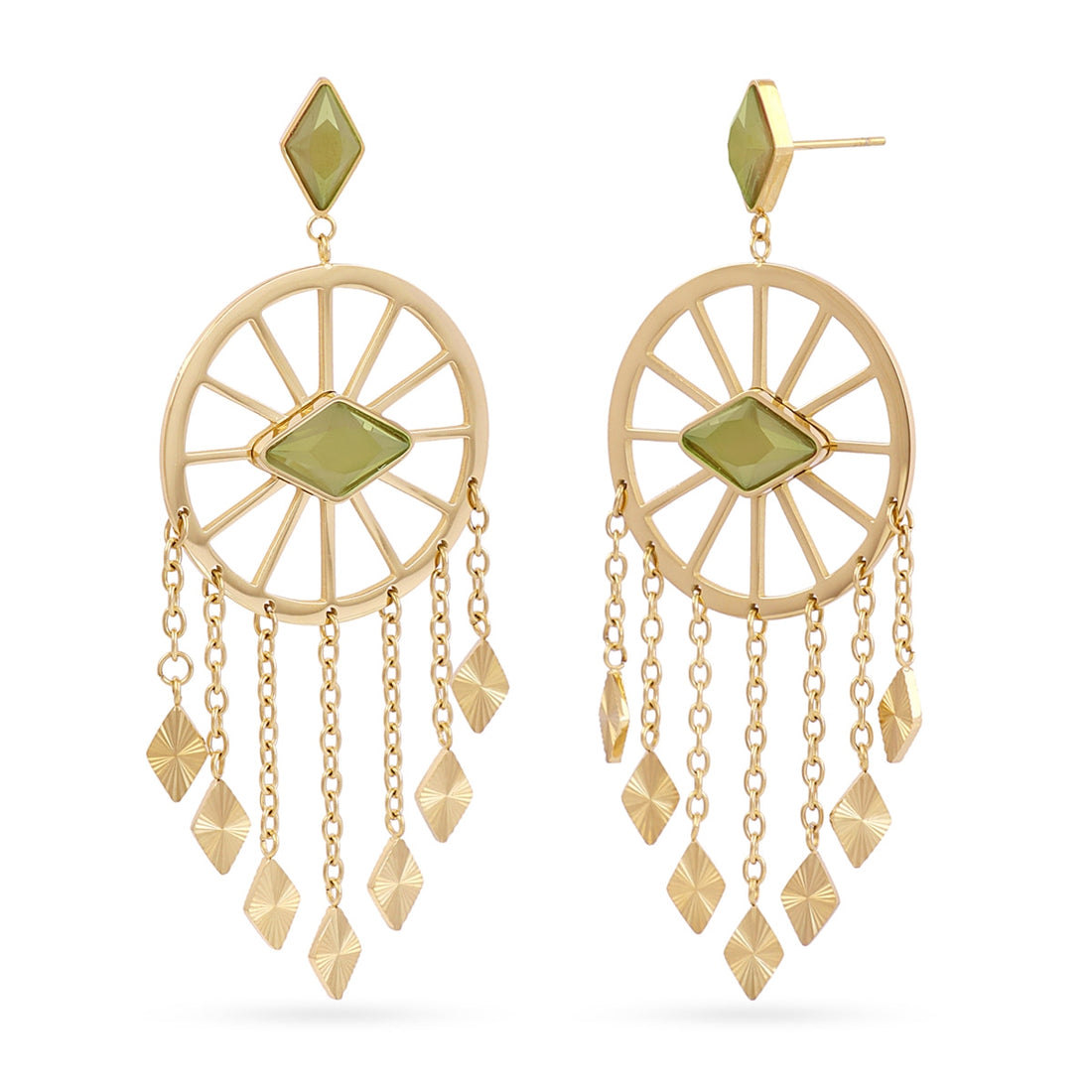 Pendientes Prisma mandala Verde Anartxy