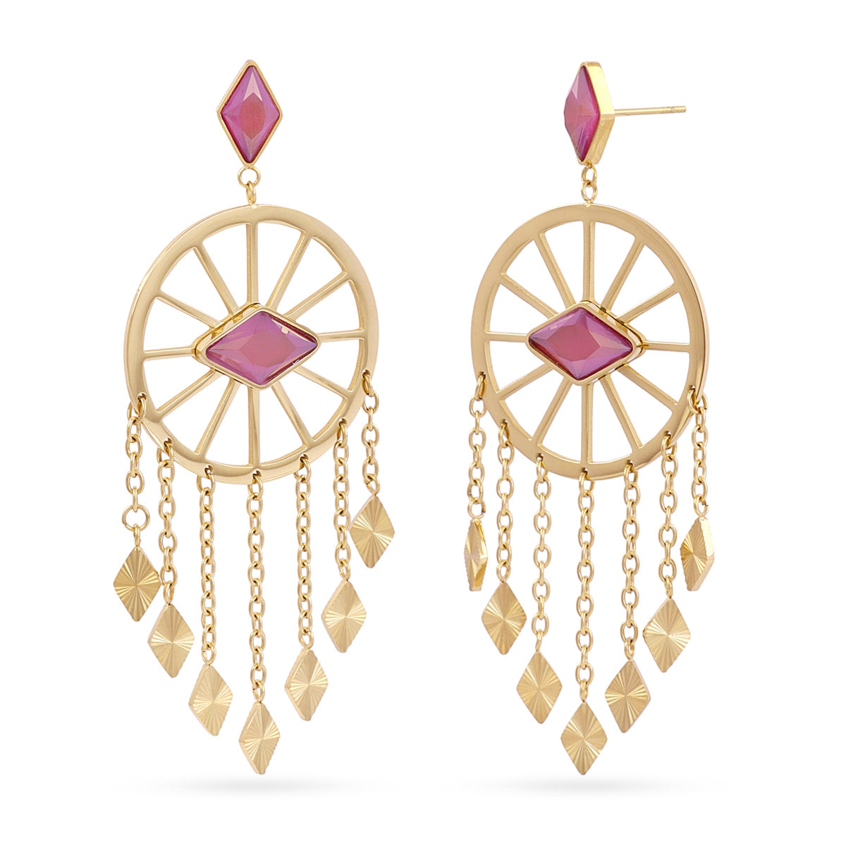 Pendientes Prisma mandala Rosa Anartxy