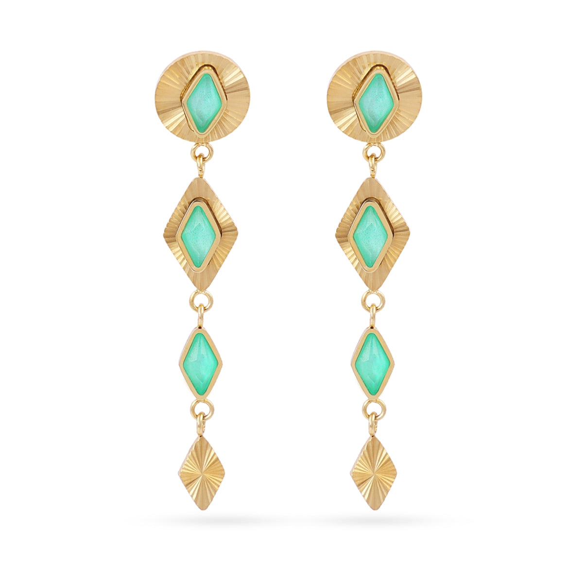 Pendientes Prisma Orlix Verde Anartxy