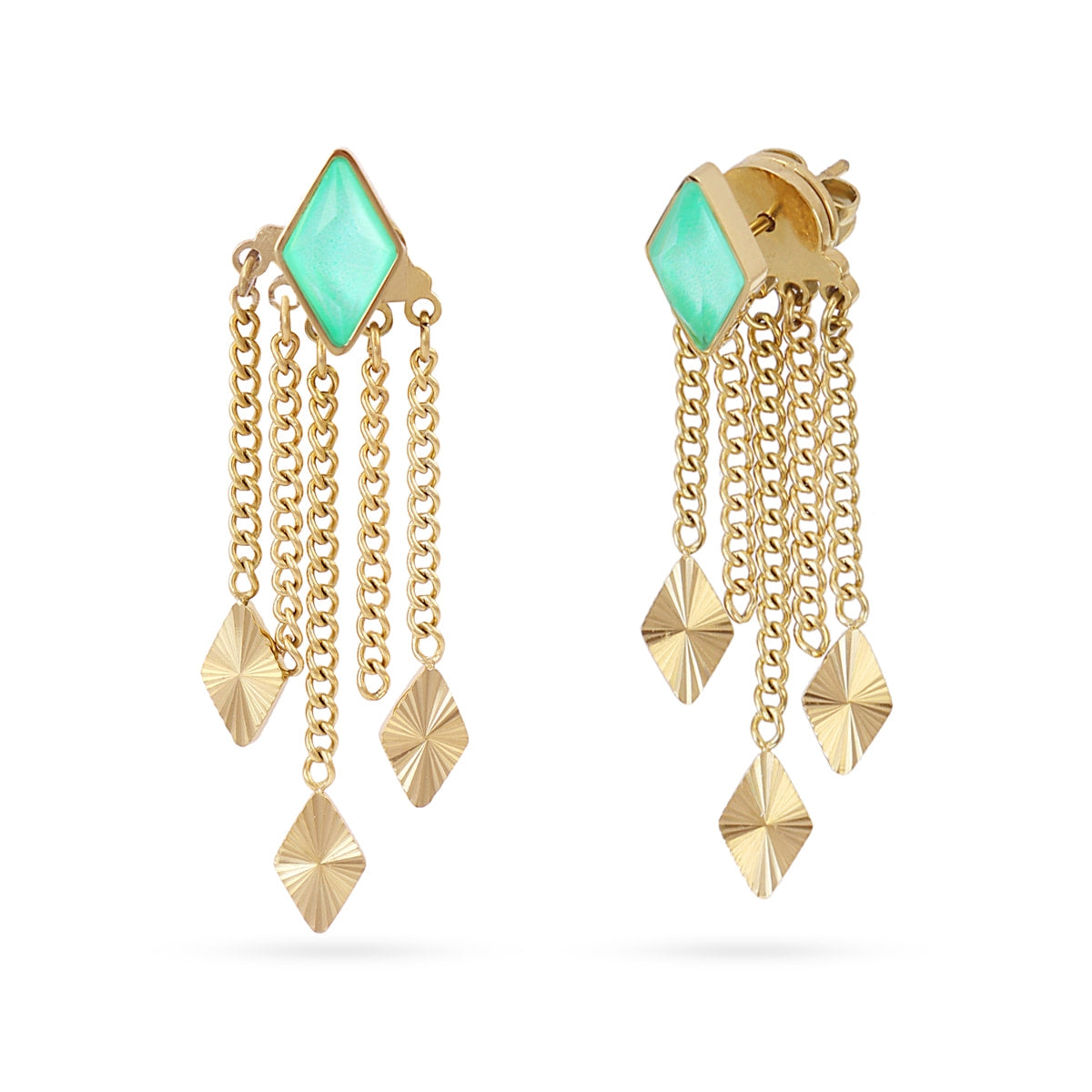 Pendientes Prisma Shiar Verde Anartxy