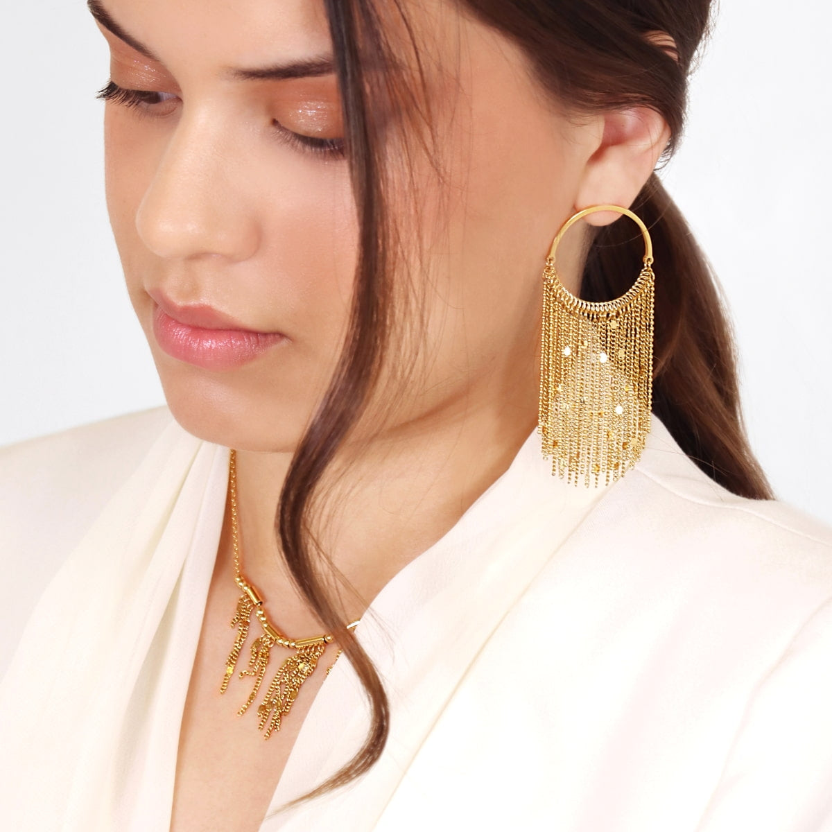 Pendientes Rainfall Drizzle Dorado Anartxy