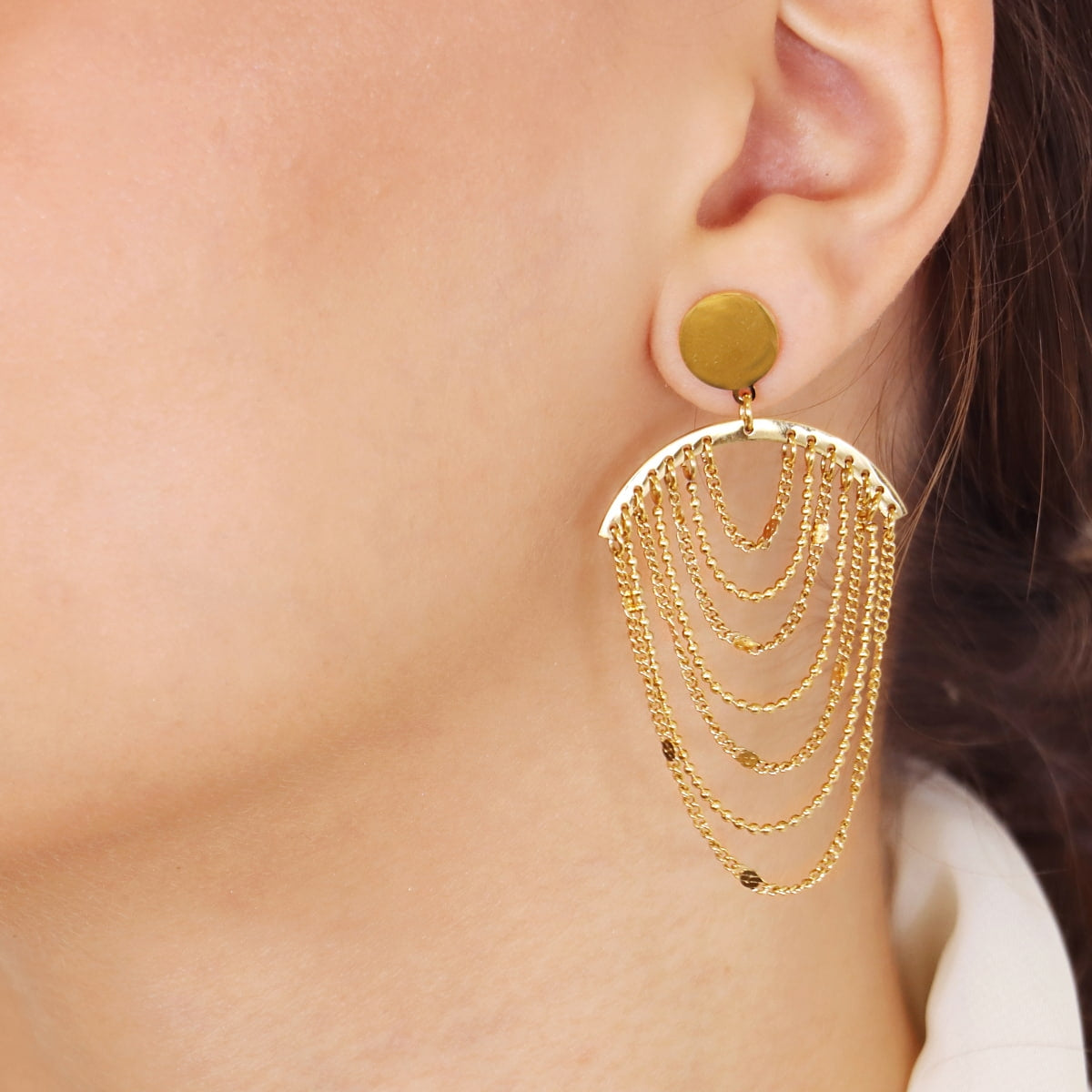 Pendientes Rainfall Spark Dorado Anartxy