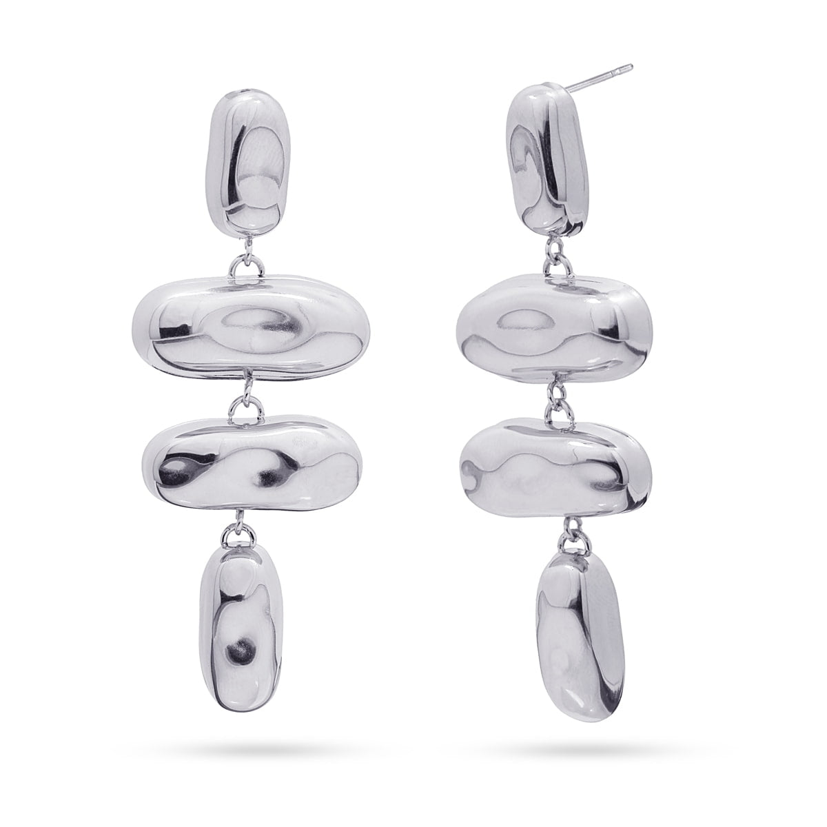 Pendientes Waves Bricks Plateado Anartxy