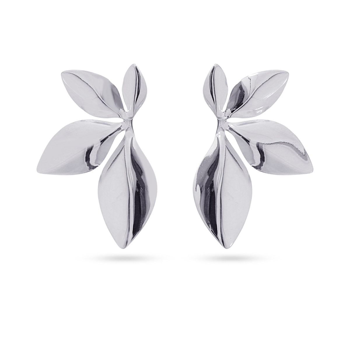 Pendientes Waves Leaf Plateado Anartxy