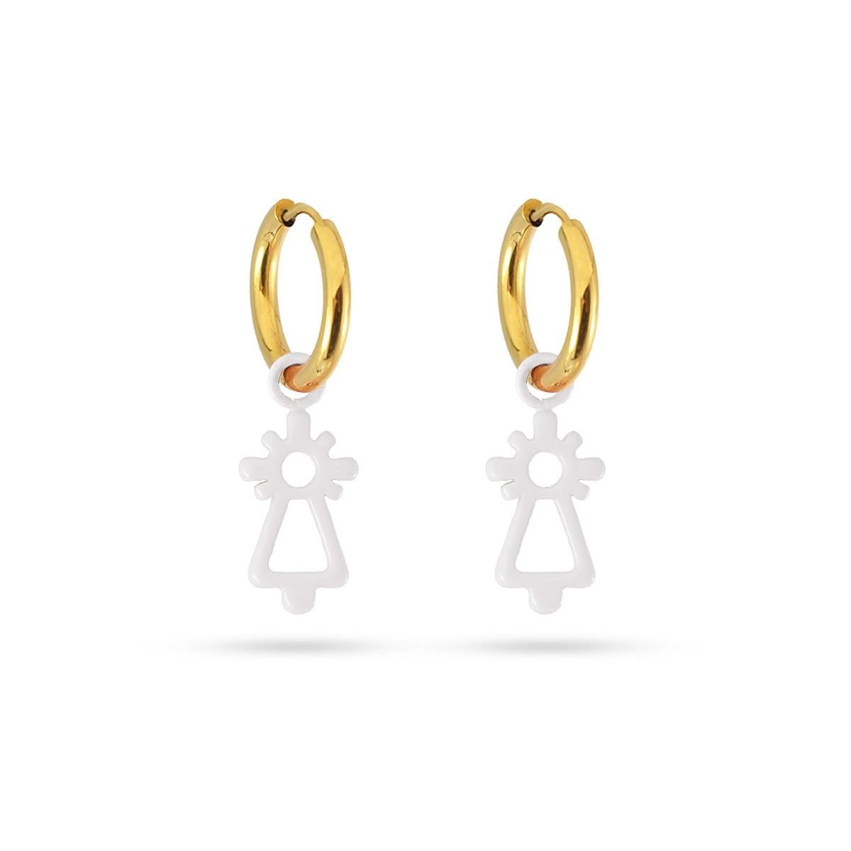 Pendientes Virgen del Pilar Blanco Anartxy
