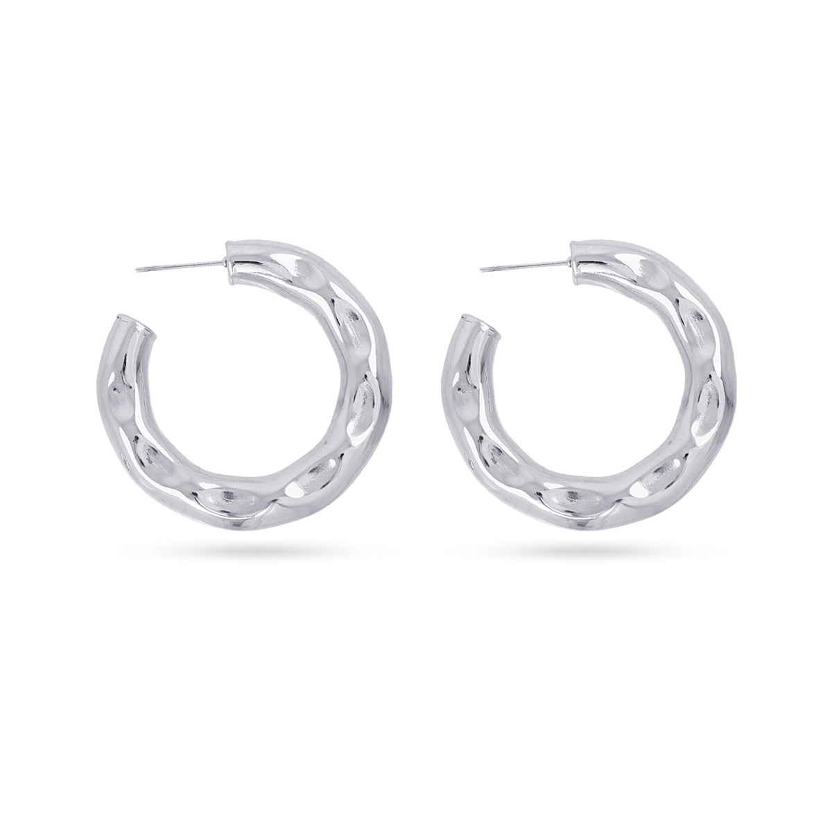 Waves Sculpt Earrings DPE269 Steel Curves on Your Skin - Anartxy