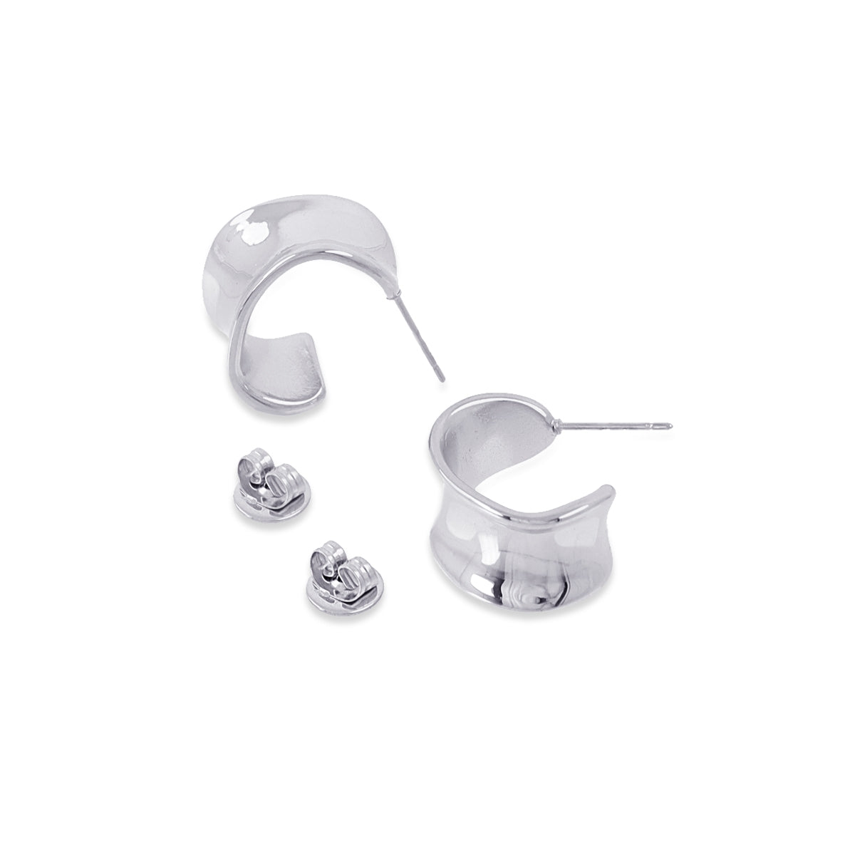 Pendientes Waves Shape Plateado Anartxy